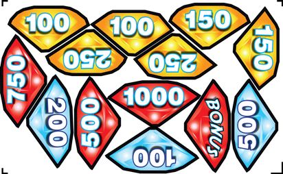 DECAL (DIAMOND SET FOR $2 WHEEL) INCLUDES ENVELOPE [VW7007C] for ICE game(s)