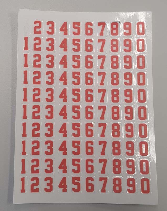 NUMBER SHEET (RED) CHEXX [SC7104] for ICE game(s)
