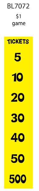 SCORE INSERT ($1) 5-10-20-30-40-50-500 [BL7072] for ICE game(s)
