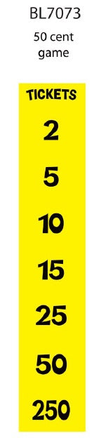 SCORE INSERT (50 CENTS) 2-5-10-15-25-50-250 [BL7073] for ICE game(s)
